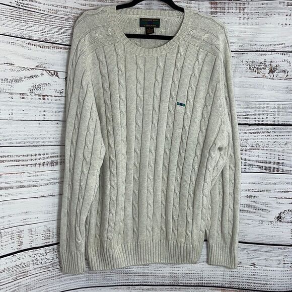 Vintage Alexander Julian sweater Mens size large cotton cable knit crew neck 90s - Picture 3 of 12